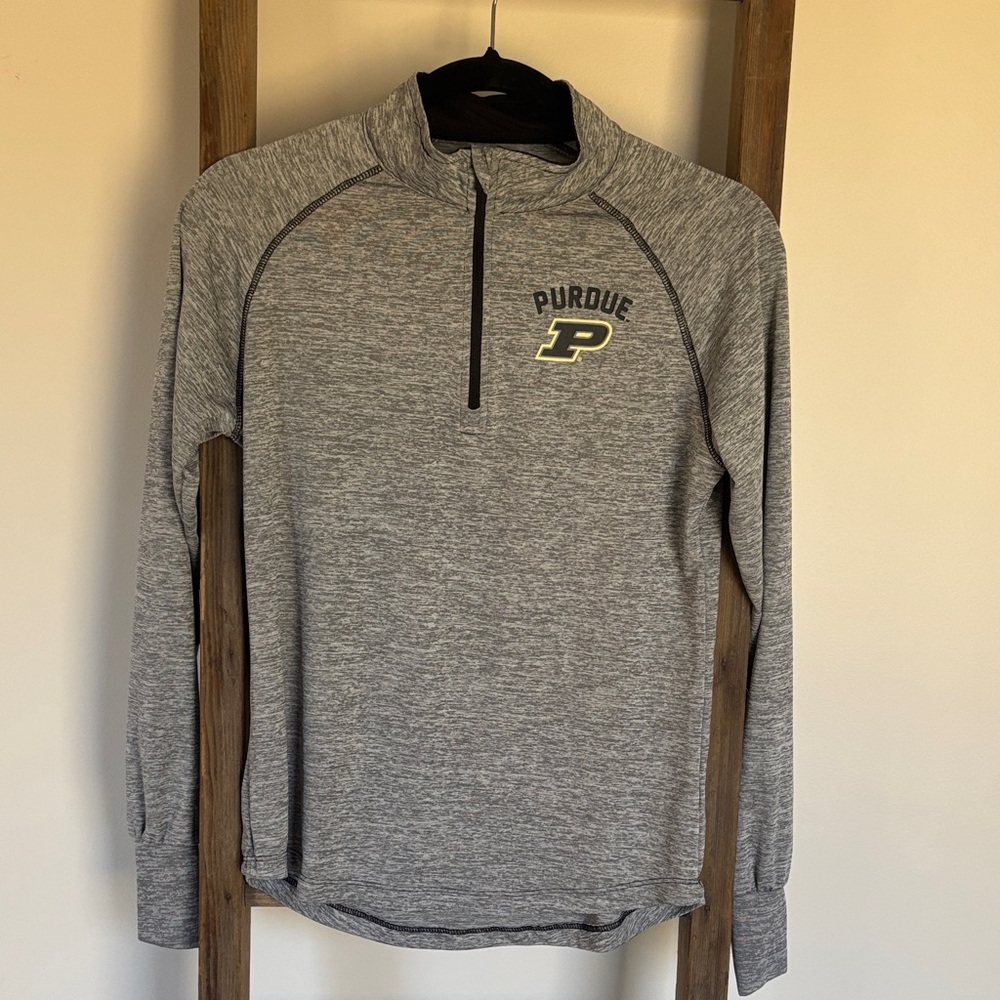 Purdue Gray Quarter-Zip Pullover